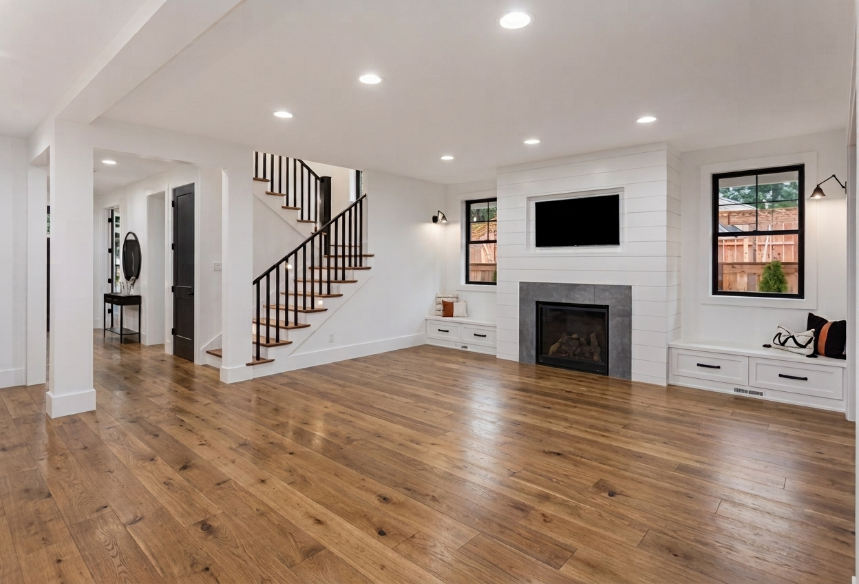 Beautifully finished oak floorboards
