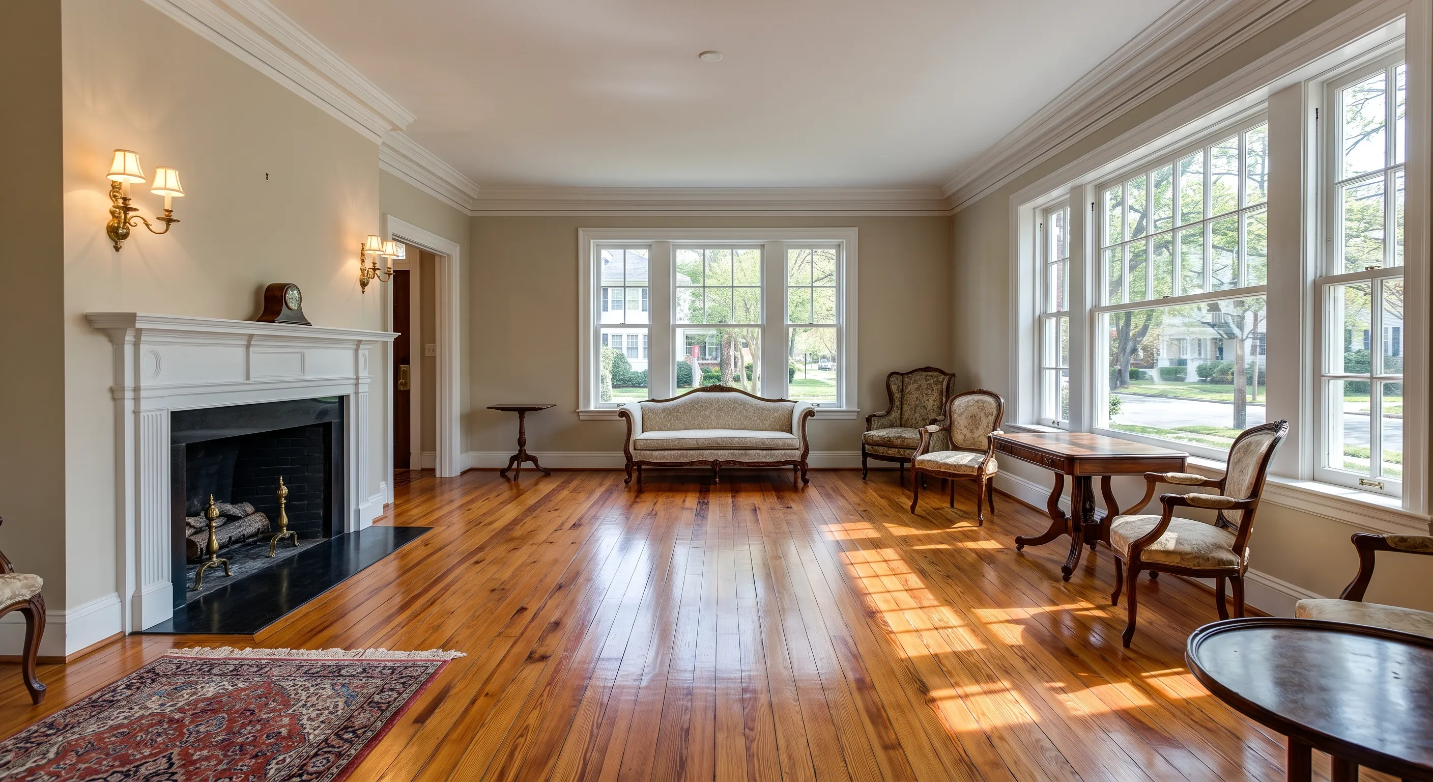 Beautifully restored historic hardwood floors in Norfolk VA
