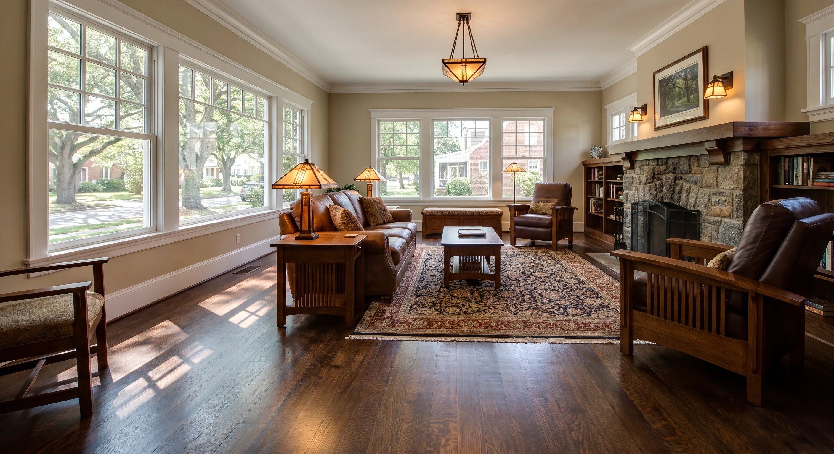 Beautifully refinished light hardwood floors