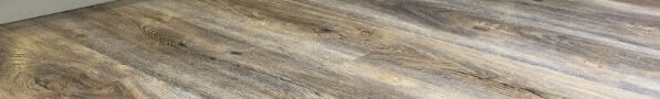 wood floor with grey cabinets